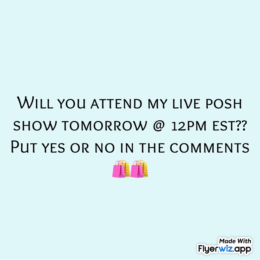 Live Posh Show tomorrow @12pm